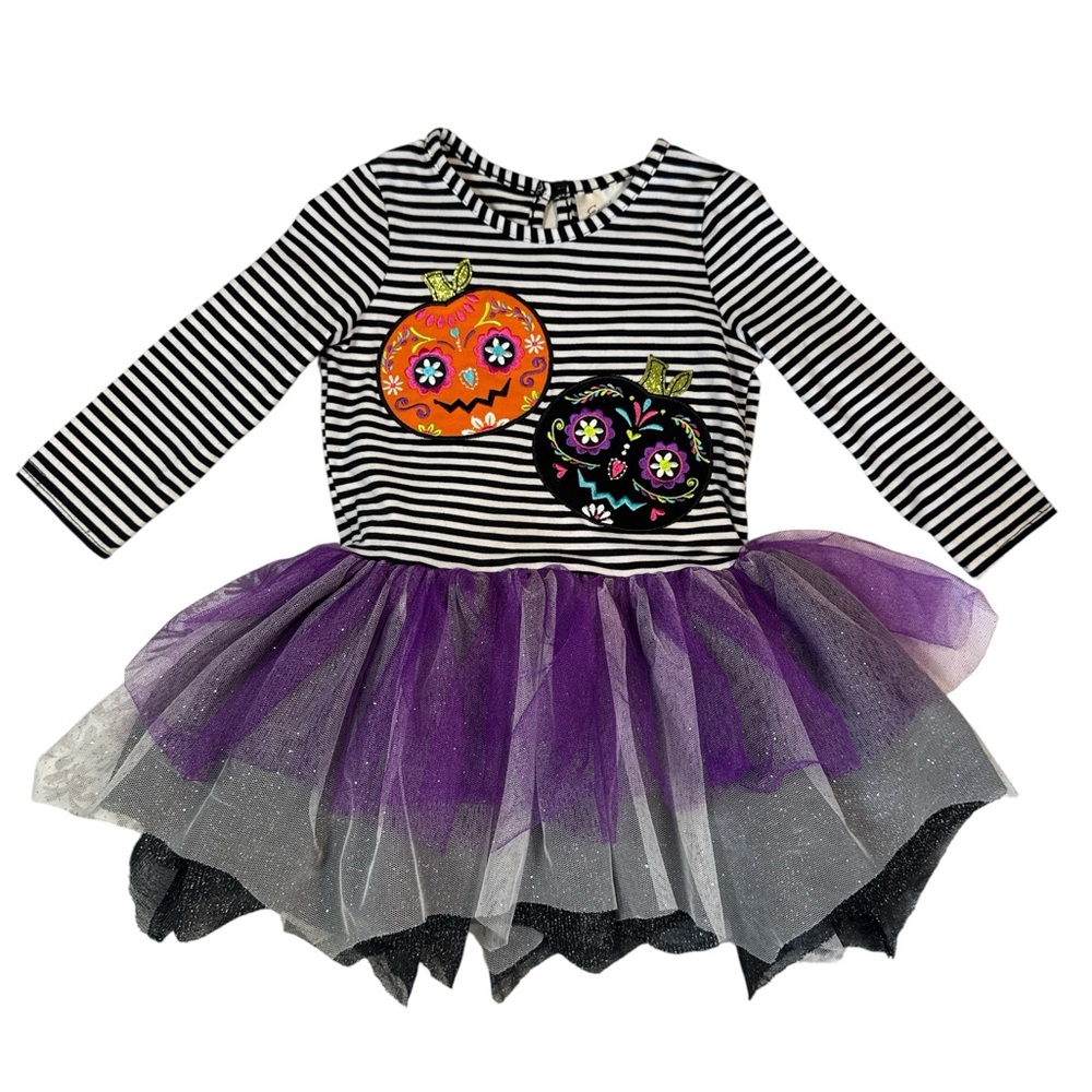 Emily Rose Baby Halloween Dress 18M Sugar Skull Pumpkin Tutu Black Purple